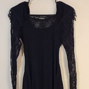 Black Gothic Top with cowl neckline